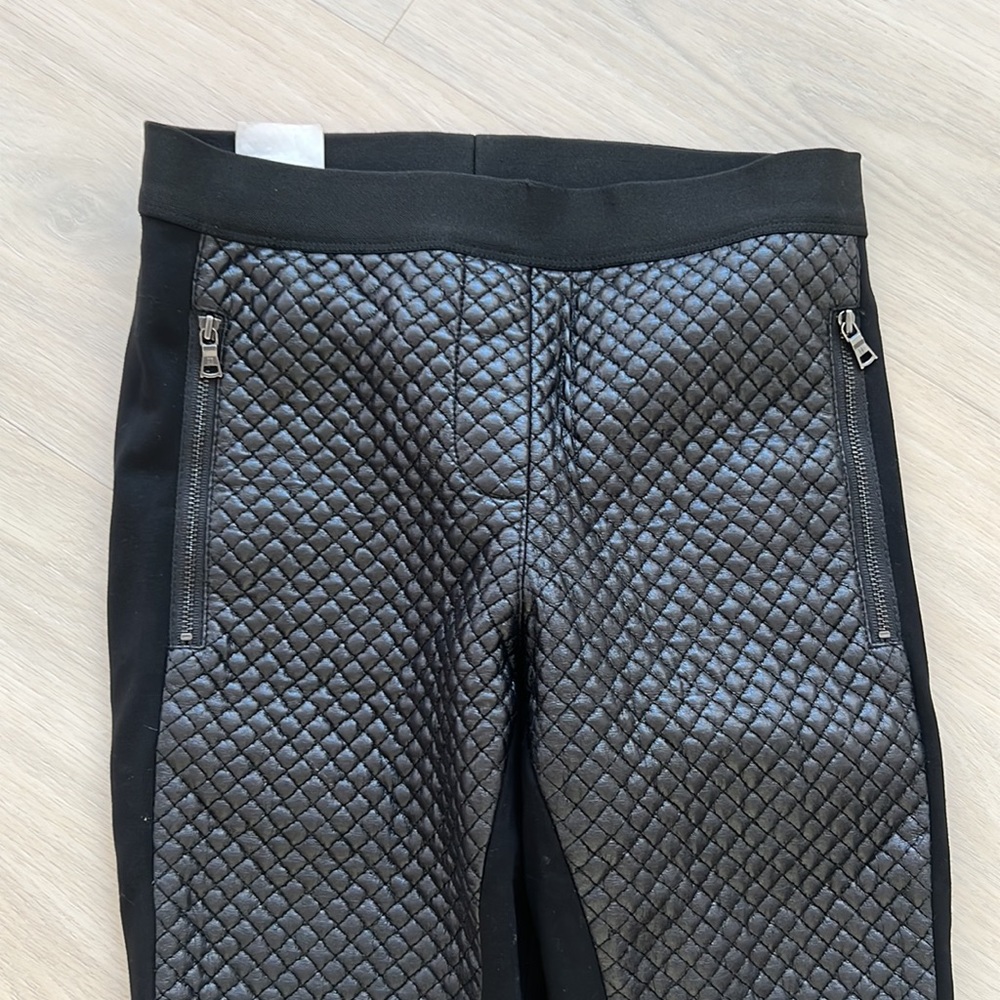 BCBG MAX Azaria faux quilted leather 50/50 pant